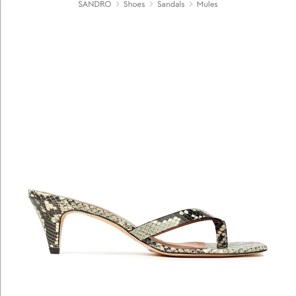 Sandro - Snake-effect leather mules - Picture 5 of 8